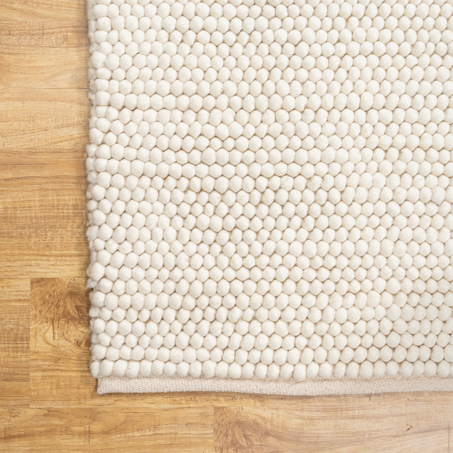 The Indoor Store - Hand Knitted Chunky Wool Loops Area Rug, Ivory/off ...
