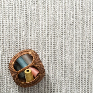 The Indoor Store - Hand Woven Wool Area Rug, Textured Grey & Off White
