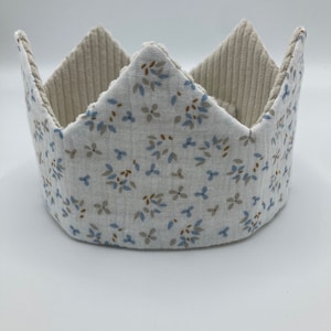 Birthday crown neutral: corduroy fabric natural colors image 7