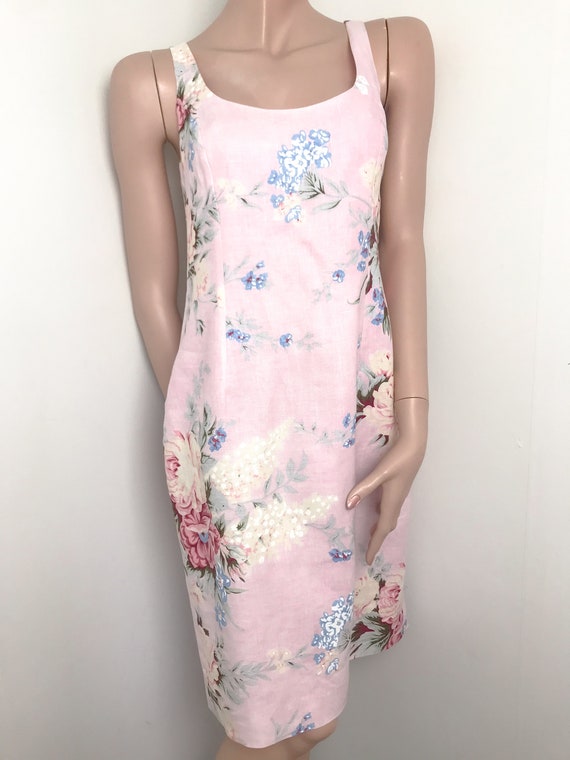 Renato Nucci Floral Linen Pink Dress Blazer Set /… - image 8