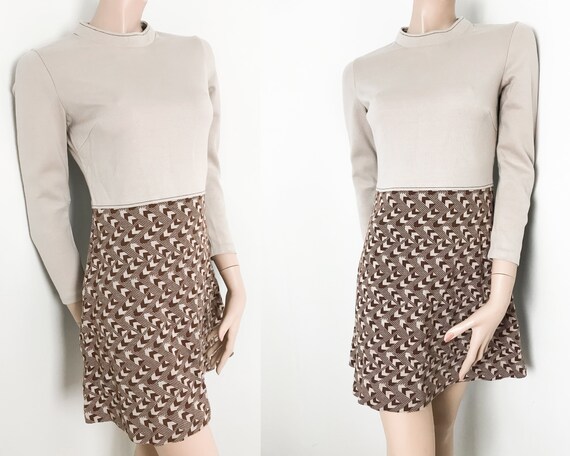 Vintage 60s Mod Mini Dress / Scooter Dress / Crimp
