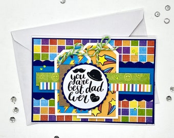 BEST DAD, handmade greeting card for Father's Day