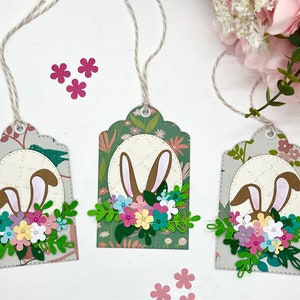 LAPIN DE PÂQUES, ensemble de n. 3 étiquettes faites main pour vos cadeaux de Pâques, étiquettes pour œufs en chocolat, emballages cadeaux, marque-places