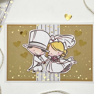 Frischvermählte, handgefertigte Grußkarte zur Hochzeit, Frischvermählten, Hochzeit, Jubiläum