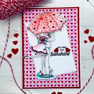 YOU ARE my SUNSHINE,biglietto di auguri fatto a mano e colorato con acquerelli,per San Valentino,amore,anniversario,fidanzamento
