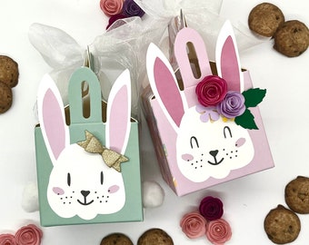 SCATOLINE PORTADOLCETTI CONIGLIETTO, set di 4 scatoline in cartoncino decorate a mano per  dolcetti e ovetti di Pasqua