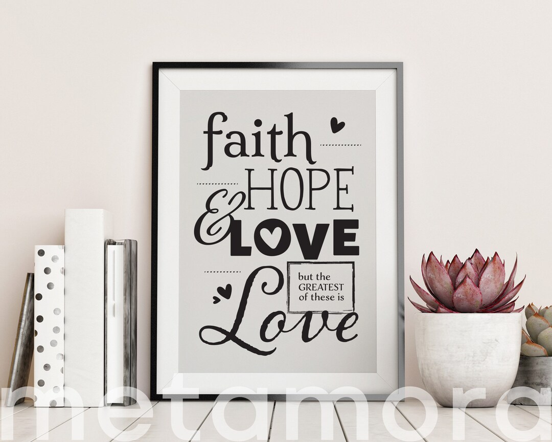 Corinthians Faith Hope &amp; Love Printable - Etsy
