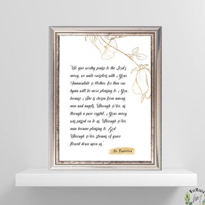 St. Faustina Quote about Mary - Digital Print