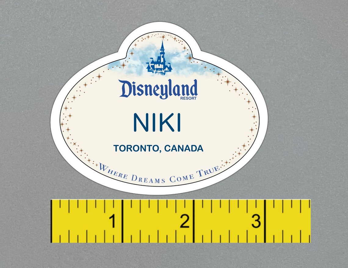Custom Made Disneyland Name tag Sticker Disney Cast Member Etsy