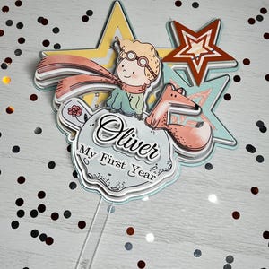 little prince caketopper, little prince party decor, littler prince birthday party
