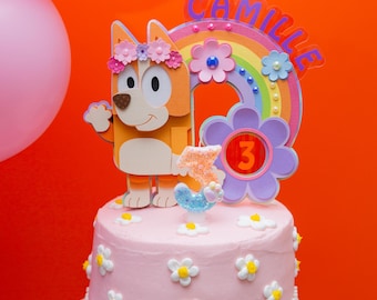 Caketopper bluey and bingo, party decor bluey and bingo, birthday bluey and bingo
