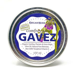 OrganHerb Organic Comfrey Salve (Gavez) 4 oz | Herbal Muscle Balm | Natural Skin Soothing Balm | Herbal Skincare