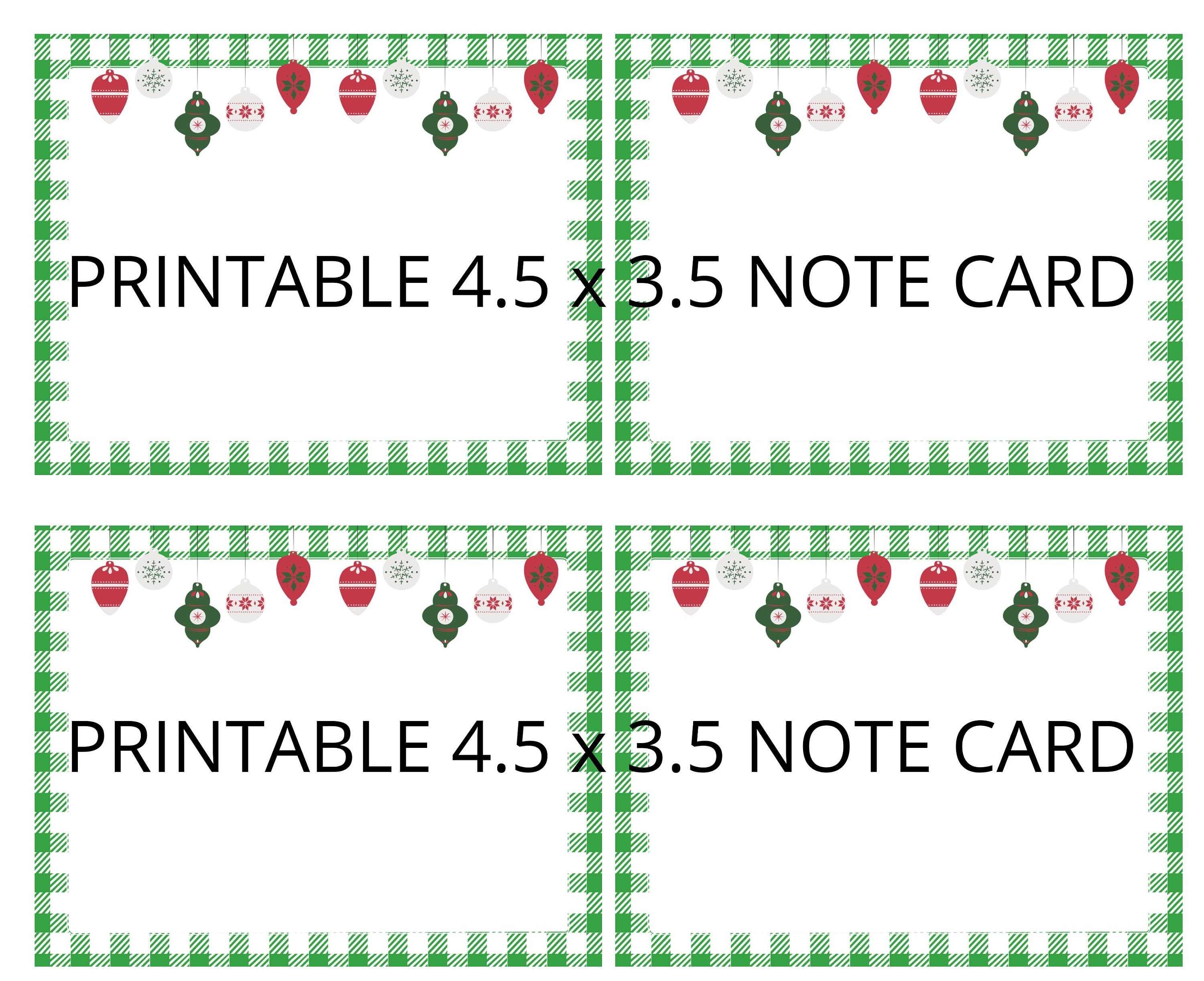 Printable Christmas Note Card Blank Christmas Note Card Etsy