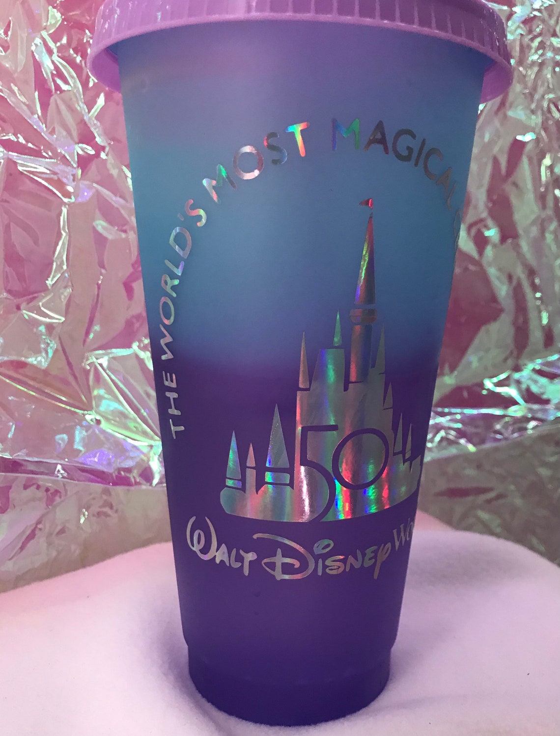 Walt Disney World 50th Anniversary Color Changing Tumbler Etsy