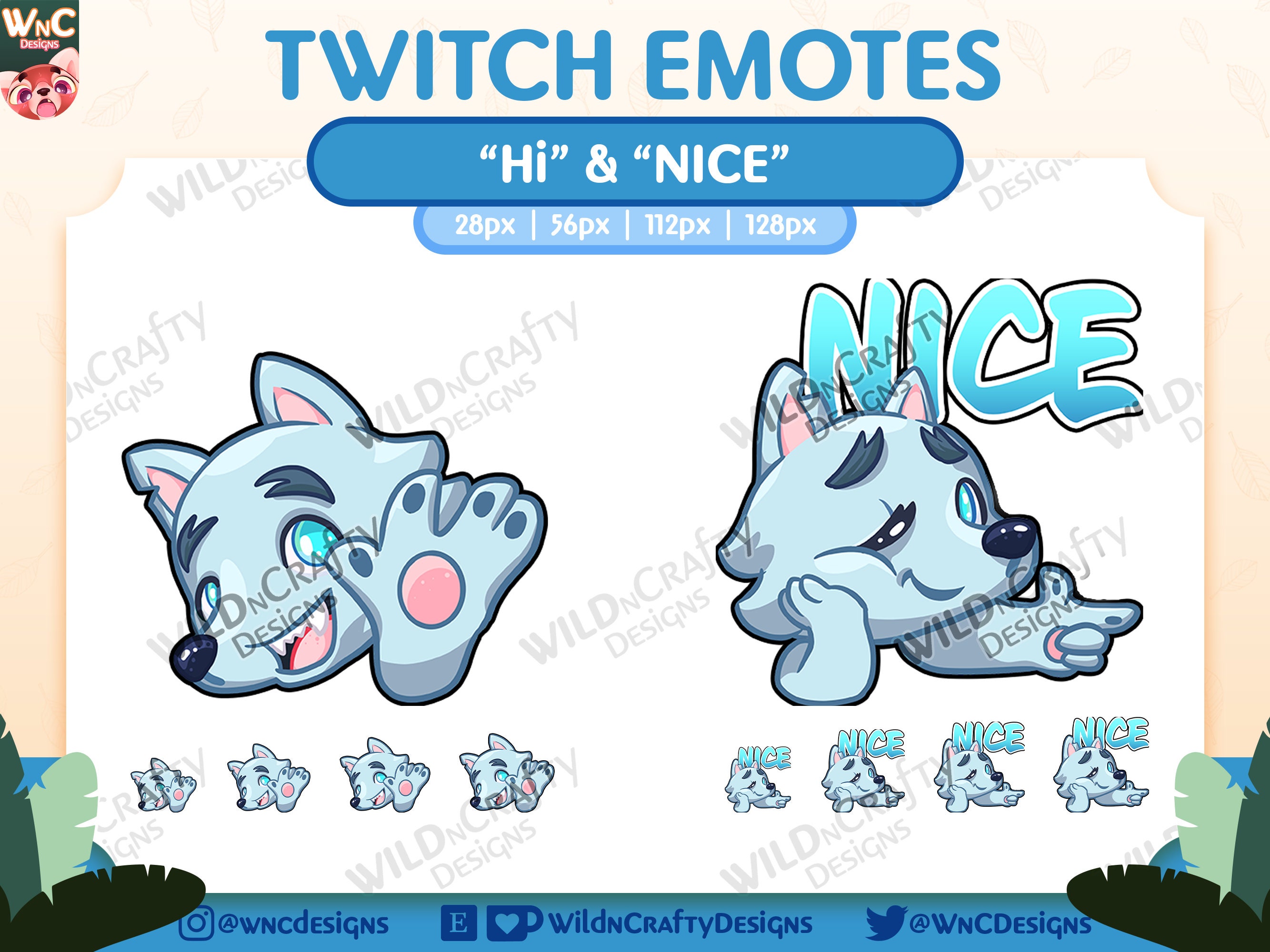 Arctic Wolf Pack Emotes for Twitch / Youtube / Discord GG Etsy