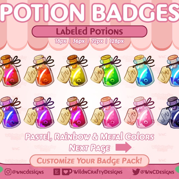 Potions (Labeled) Badges ~ Points | Twitch / Discord / YouTube