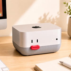Apple Mac Mini M4 Base Stand with Smile Design - Power Button Accessory, Anti-Slip & Dust-Proof
