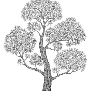 Baum Illustration - Tusche Zeichnung - Original Kunst - Natur Kunst - Unikat