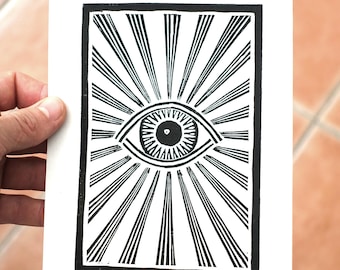 Eye Linocut Print