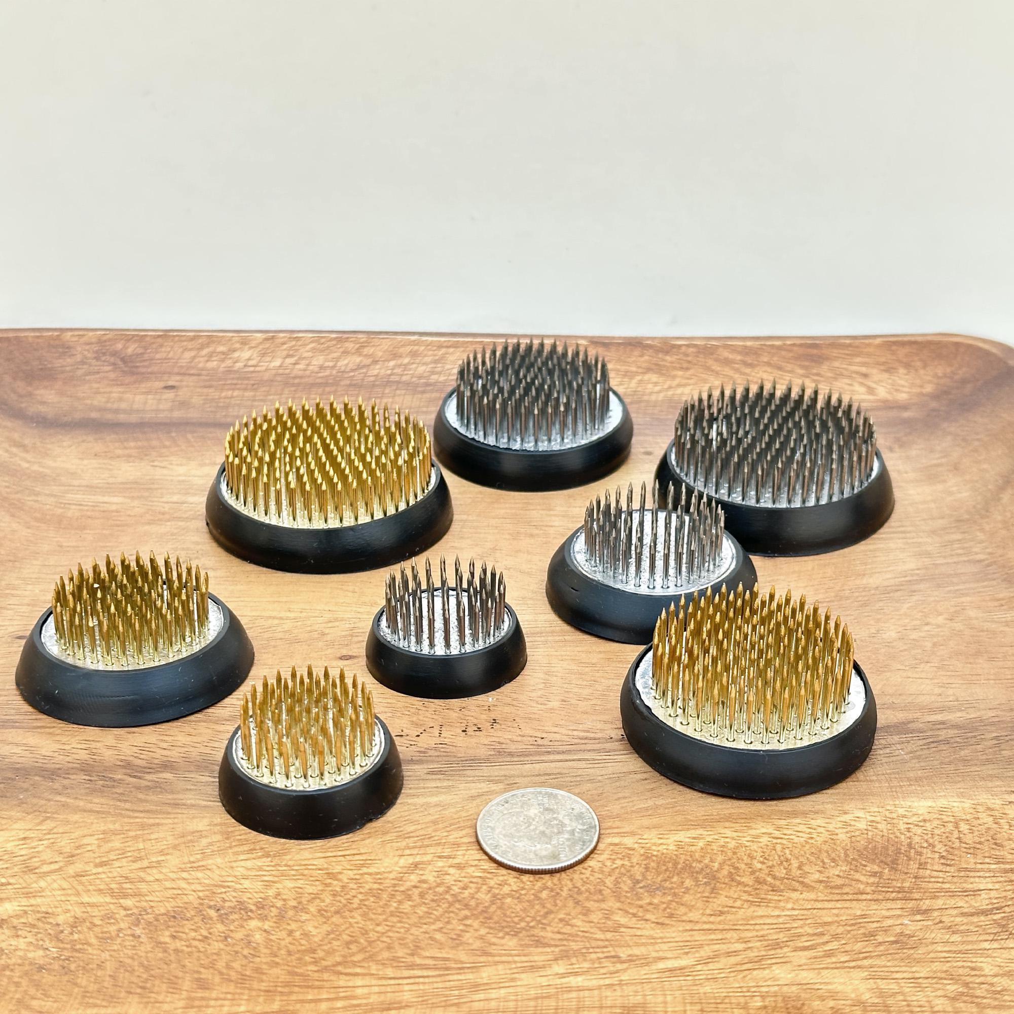 46cm–60cm Ikebana Kenzan Flower Frogs – Stainless Steel (silver