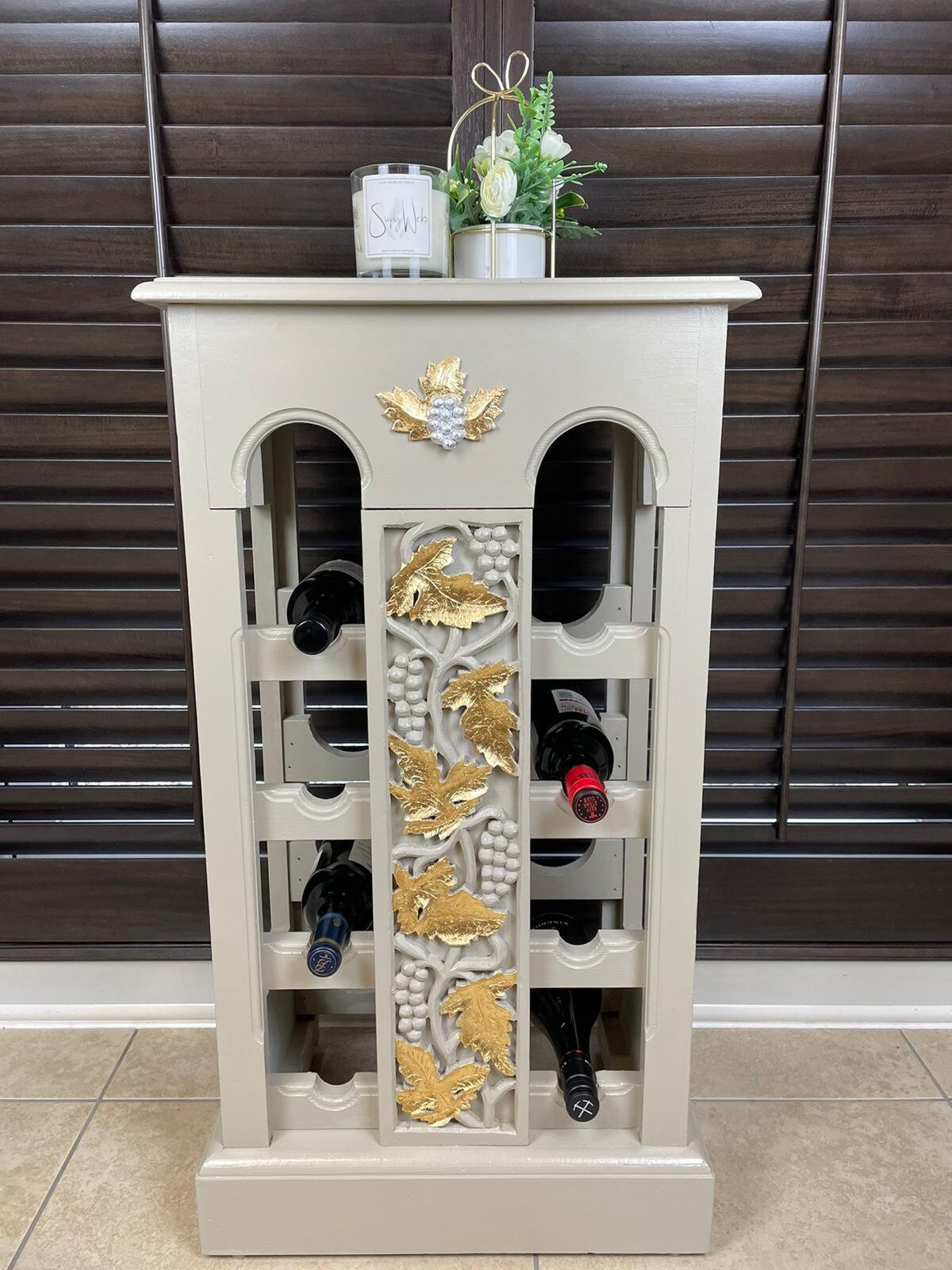 Vintage Wooden Wine Rack Holds 8 Bottles of Wine Etsy