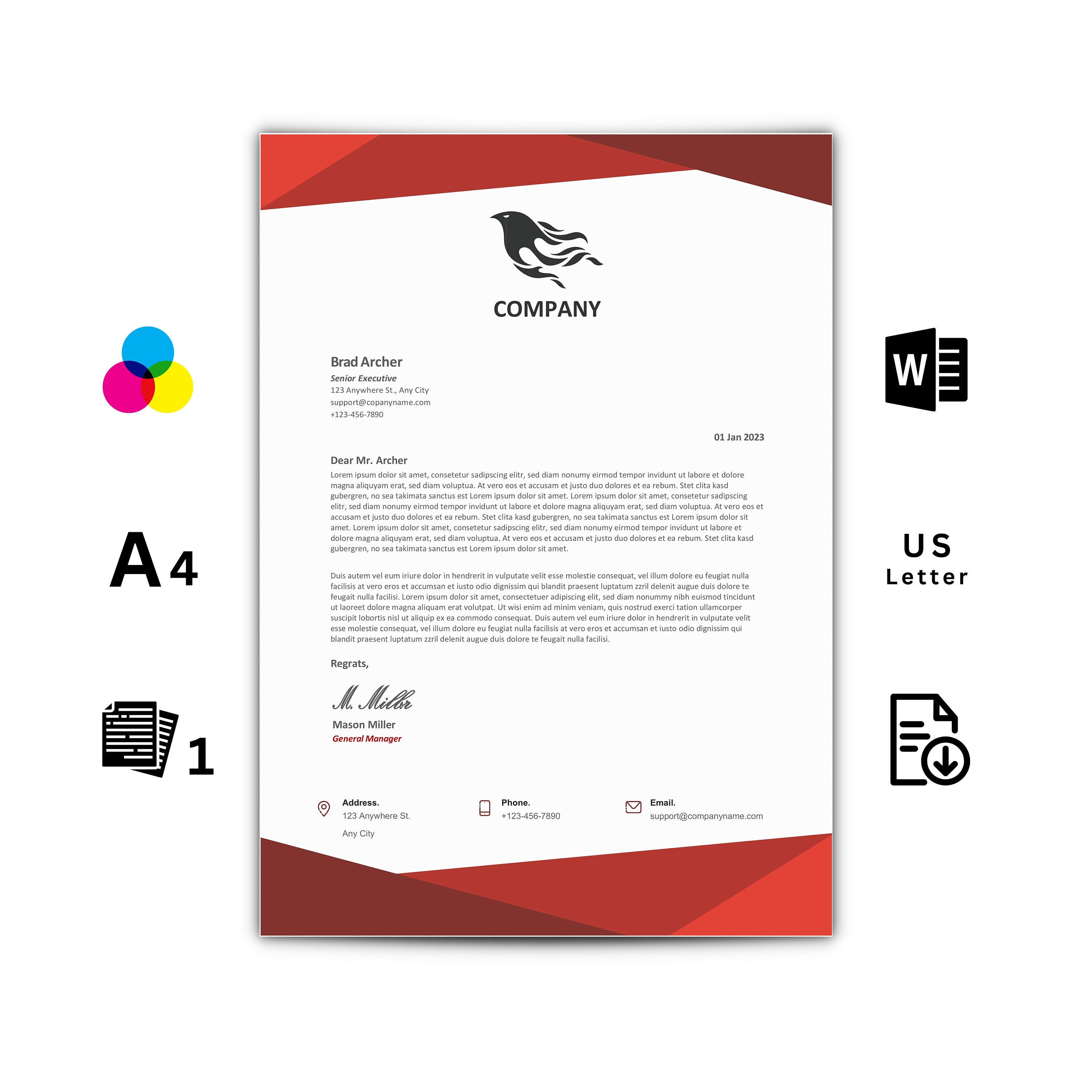 Letterhead Template Word Business Letter Template Letterhead Template 