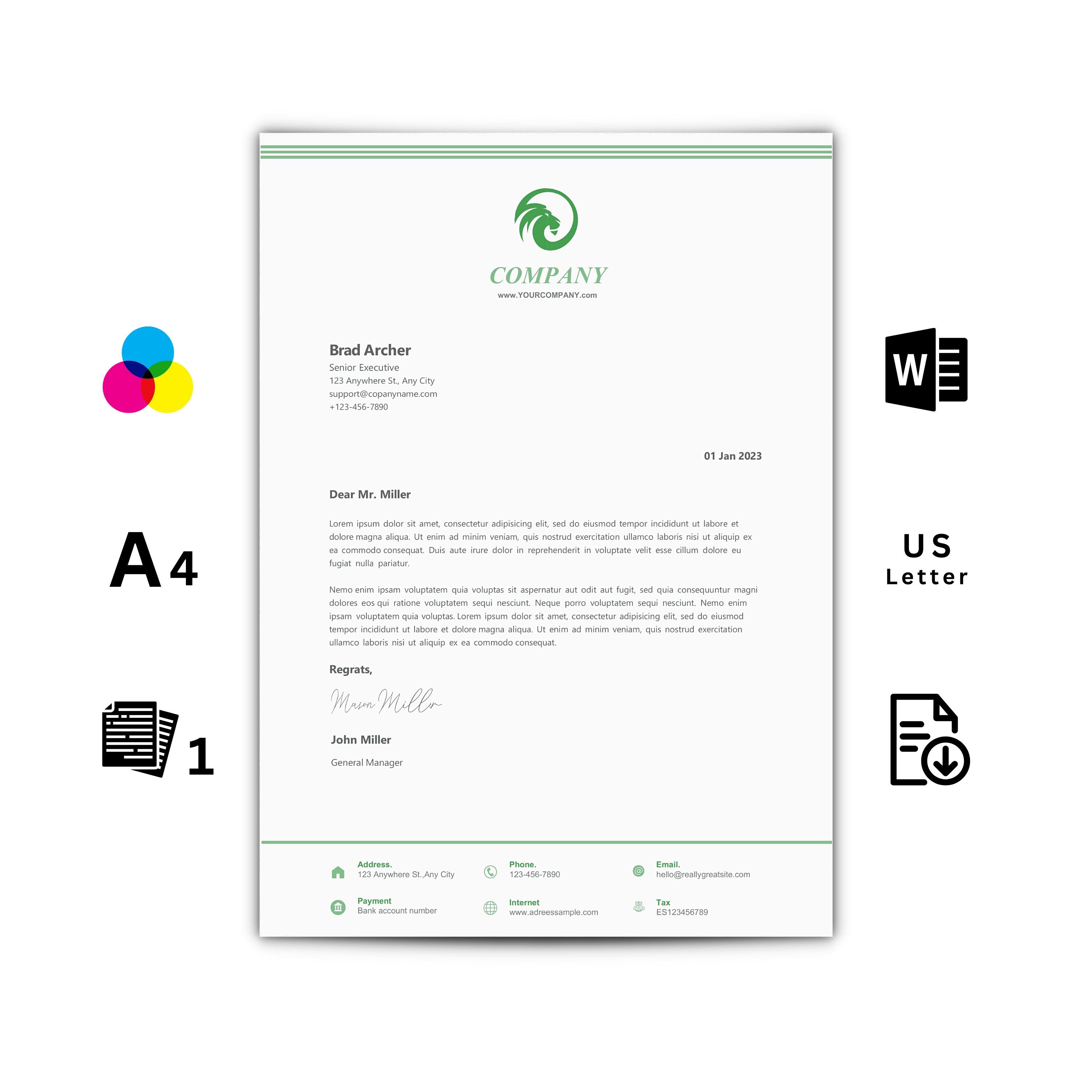 Letterhead Template Word Business Letter Template Letterhead Template 