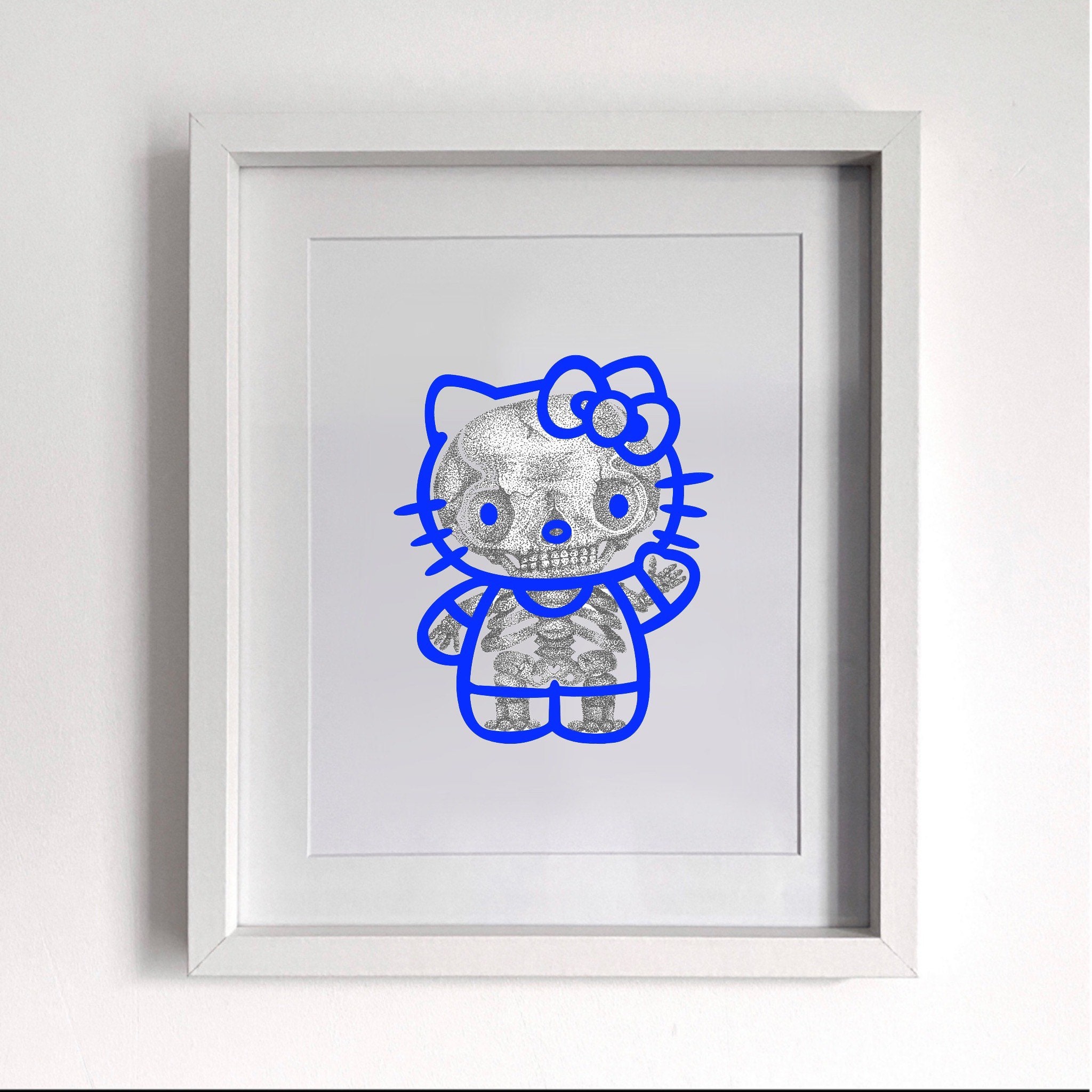 Skello Kitty Skeleton X-ray Pointillism Colour Edition - Etsy