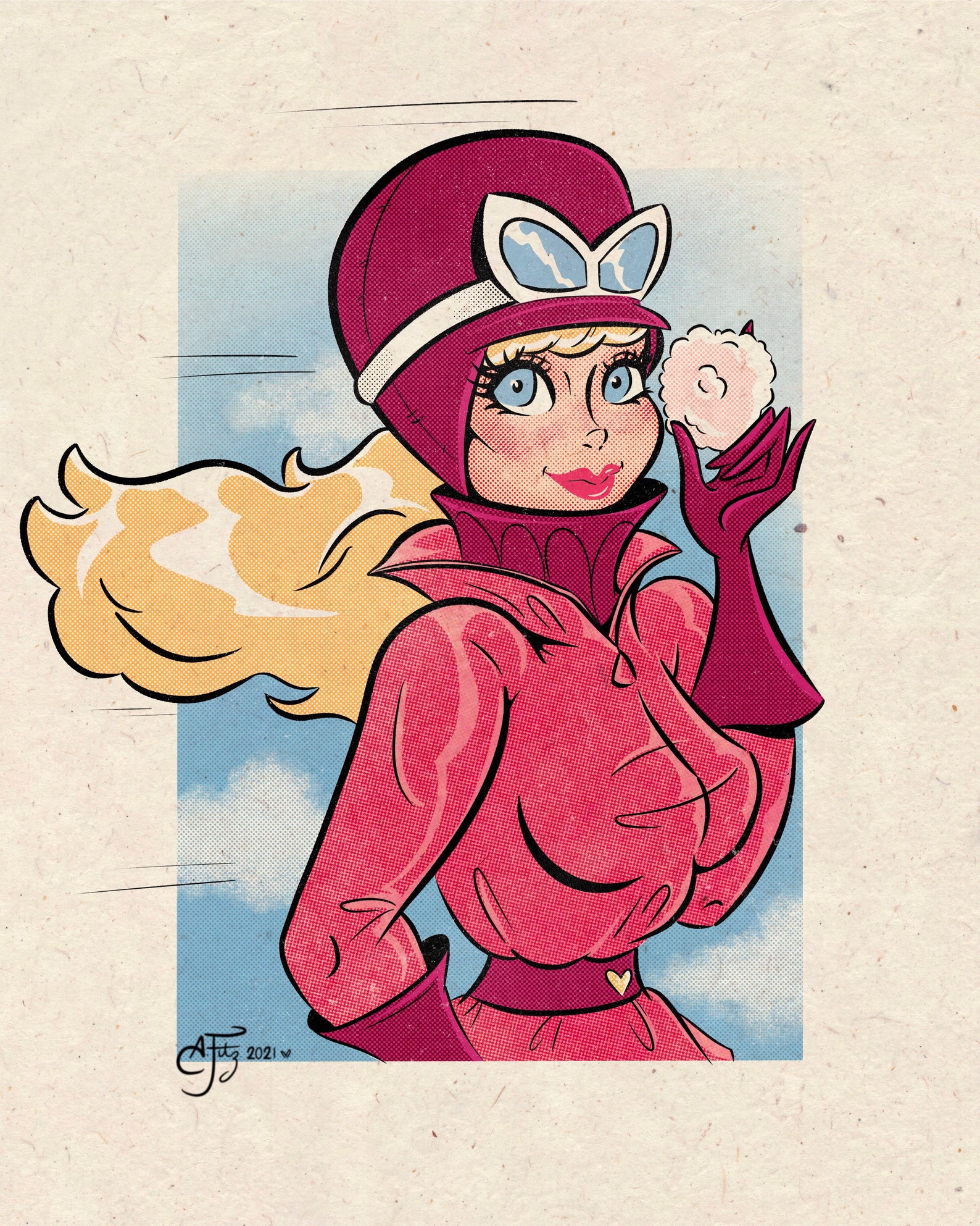 Penelope Pitstop Art Print Wacky Races Mid Century Vintage Etsy