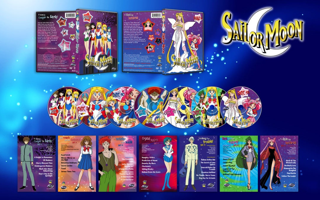 Sailor Moon (VOL.1-239 + Crystal + 3 Movie + Eternal 1&2) ~ English Version  ~DVD