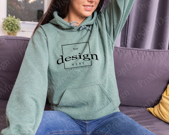 gildan heather sport dark green sweatshirt