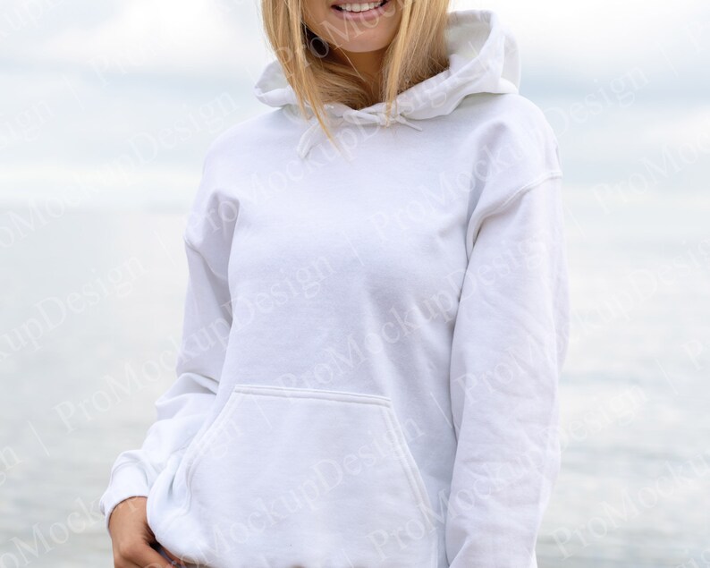 Download Hoodie Mockup White Sweatshirt Mockup for Gildan 18500 ...