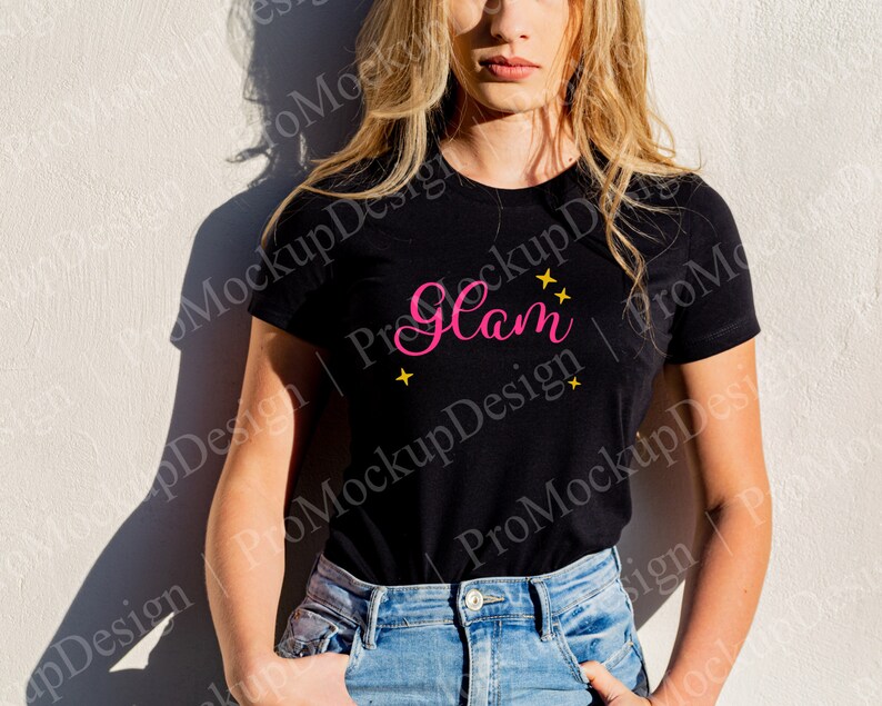 Bella Canvas 6004 Mockup Tshirt with girl model Unisex | Etsy