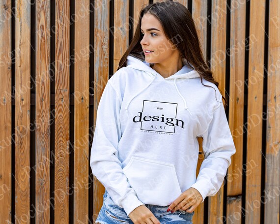 Download Hoodie Sweatshirt Mockup For Christmas Gildan 18500 With Girl Etsy