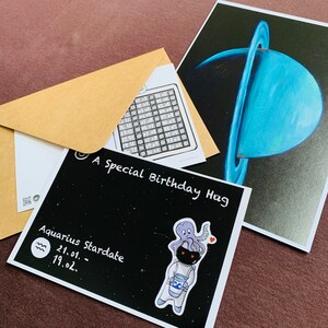 Zodiac Card - Hugonaut, Aquarius, Birthday Card, Wassermann