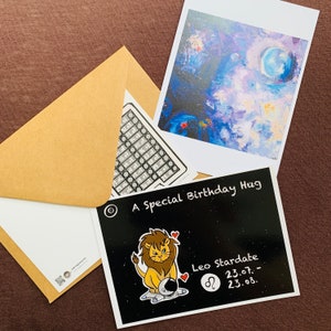Zodiac Card - Hugonaut, Leo, Birthday Card, Löwe, Geburtstagskarte
