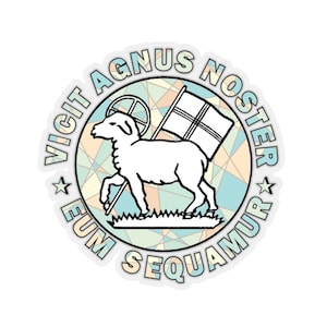 Stain Glass Agnus Moravian Seal sticker