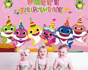 Baby Shark Backdrop Etsy Baby Shark Backdrop Etsy