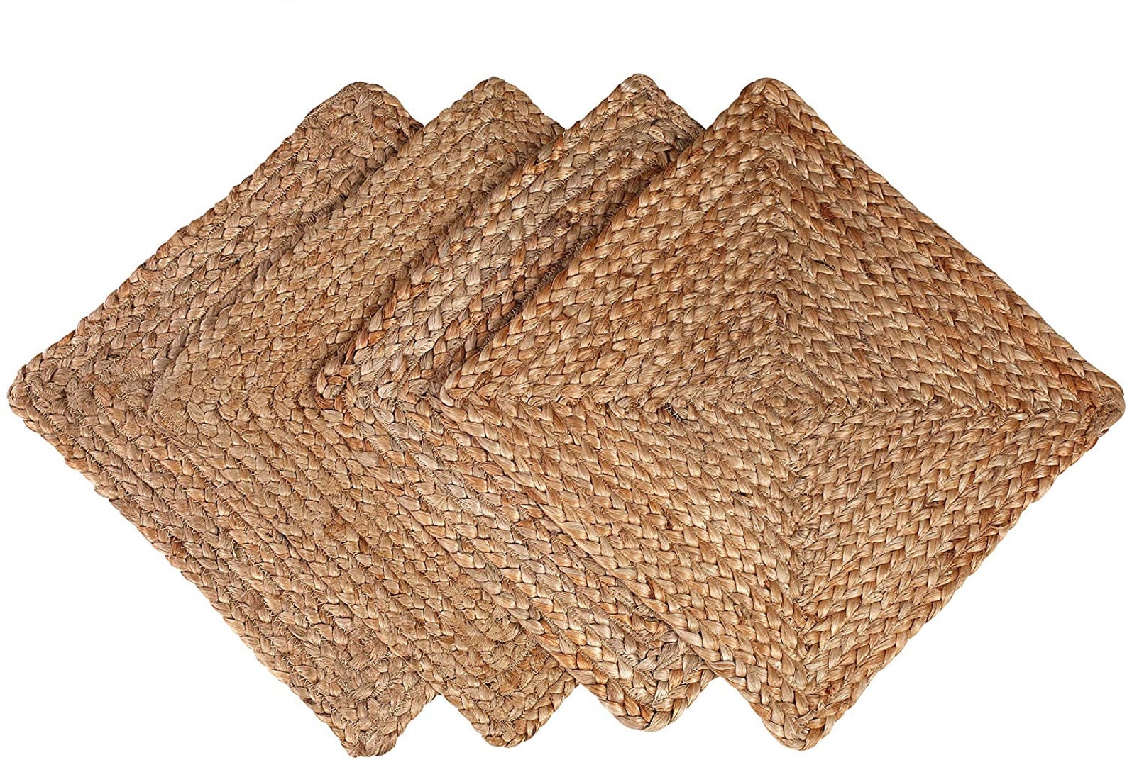 4pcs 14x14 Square Jute Braided Placemats Reversible Jute Etsy