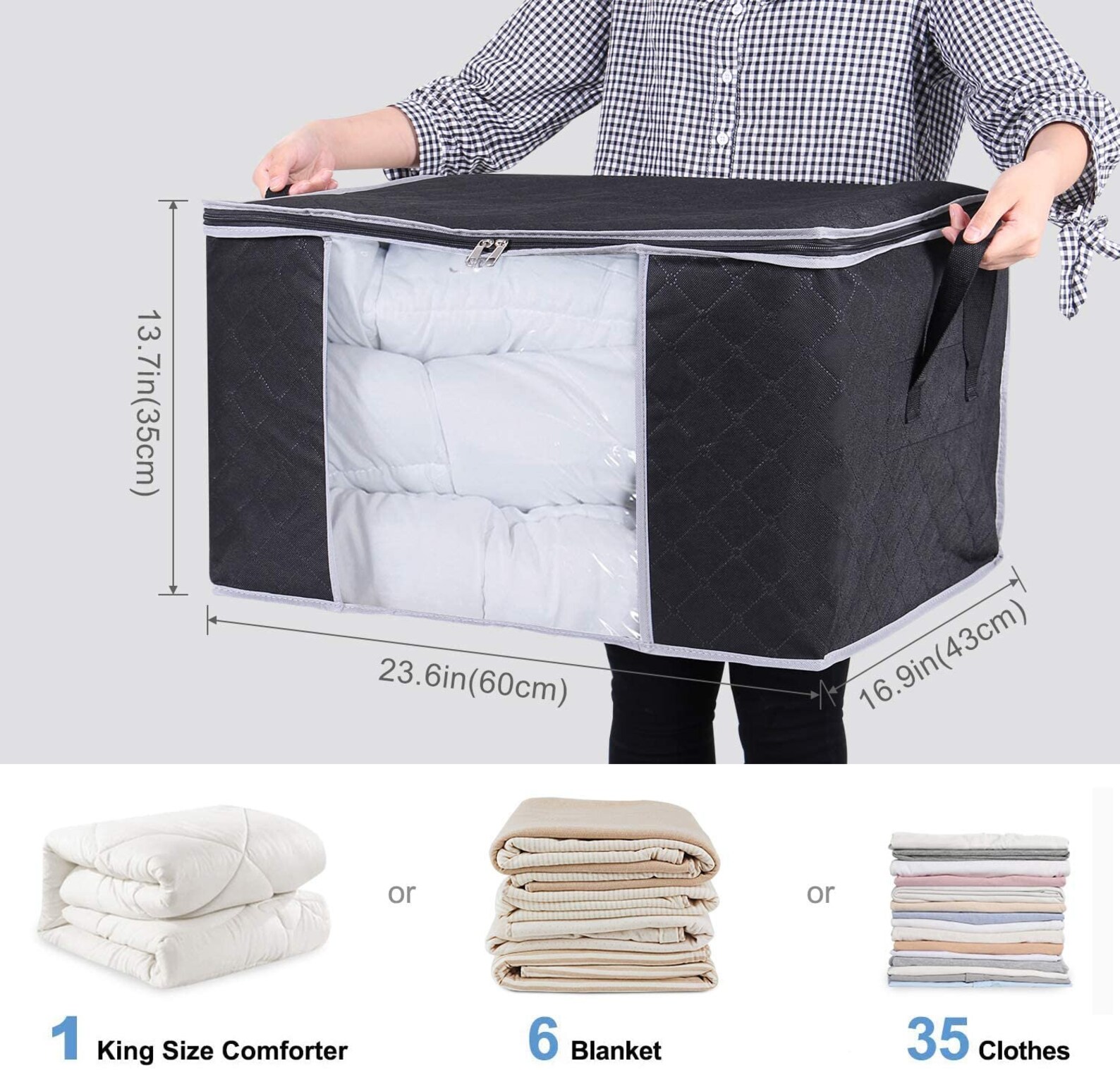 3 Pack Large Capacity Clothes Storage Bag Organizer with Etsy