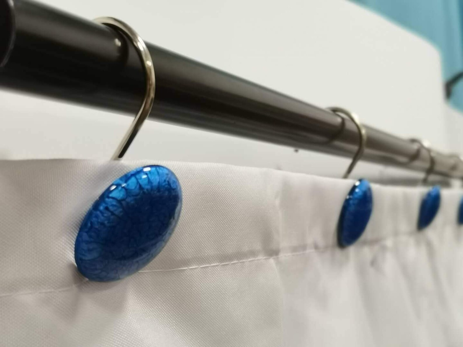 12 Pieces Blue Hooks Set Shower Curtain Hooks Decorative Resin Etsy