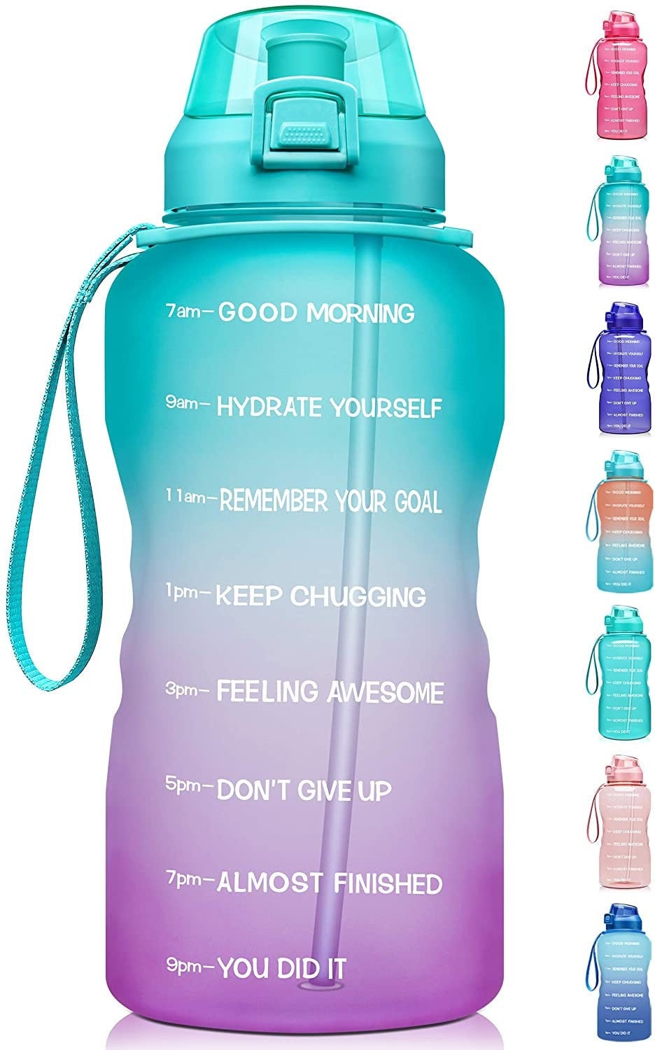 1 Gallon/128oz Motivational Water Bottle with Time Marker & Etsy