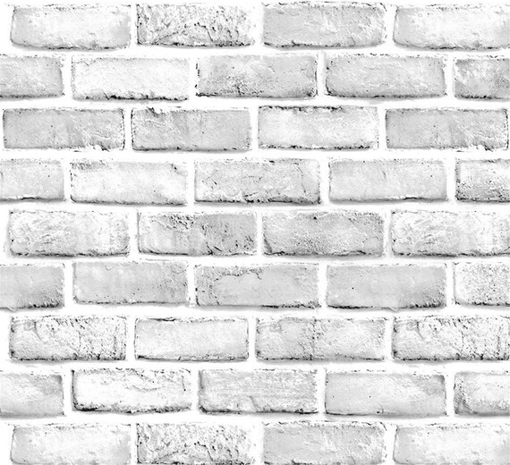 White Gray Brick Wallpaper Grey Selfadhesive Paper Home Etsy