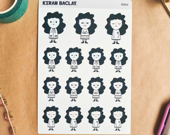 Cute Character Mood Stickers | Hand Drawn Planner Stickers | Matte Stickers
