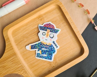 Cute Chinese Zombie Sticker | Cute Geung Si Sticker | Cute Jiang Shi Sticker | Holographic Overlay Sticker | Decorative Gift Sticker