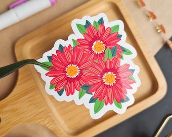 Flower Sticker | Pink Flowers Sticker | Decorative Gift Sticker | Flores Sticker | Floral Sticker Decoration