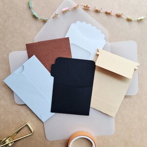 Mini Envelope Set for Journalling | Set of 5 Handmade Envelopes | Journal Ephemera Set | Scrapbooking | Paper Envelope Set | Tiny Envelopes