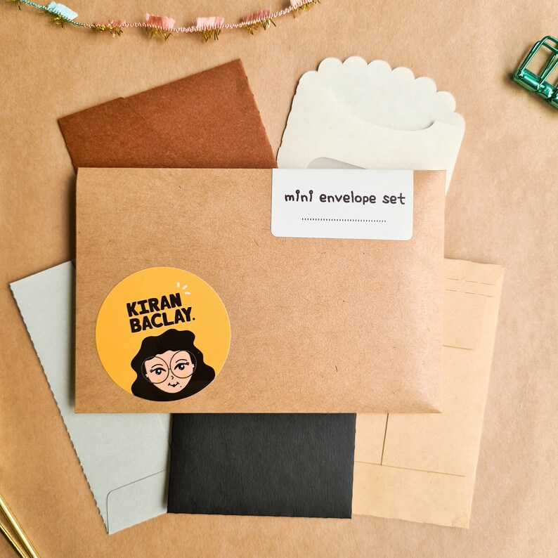 Mini Envelope Set for Journalling | Set of 5 Handmade Envelopes ...