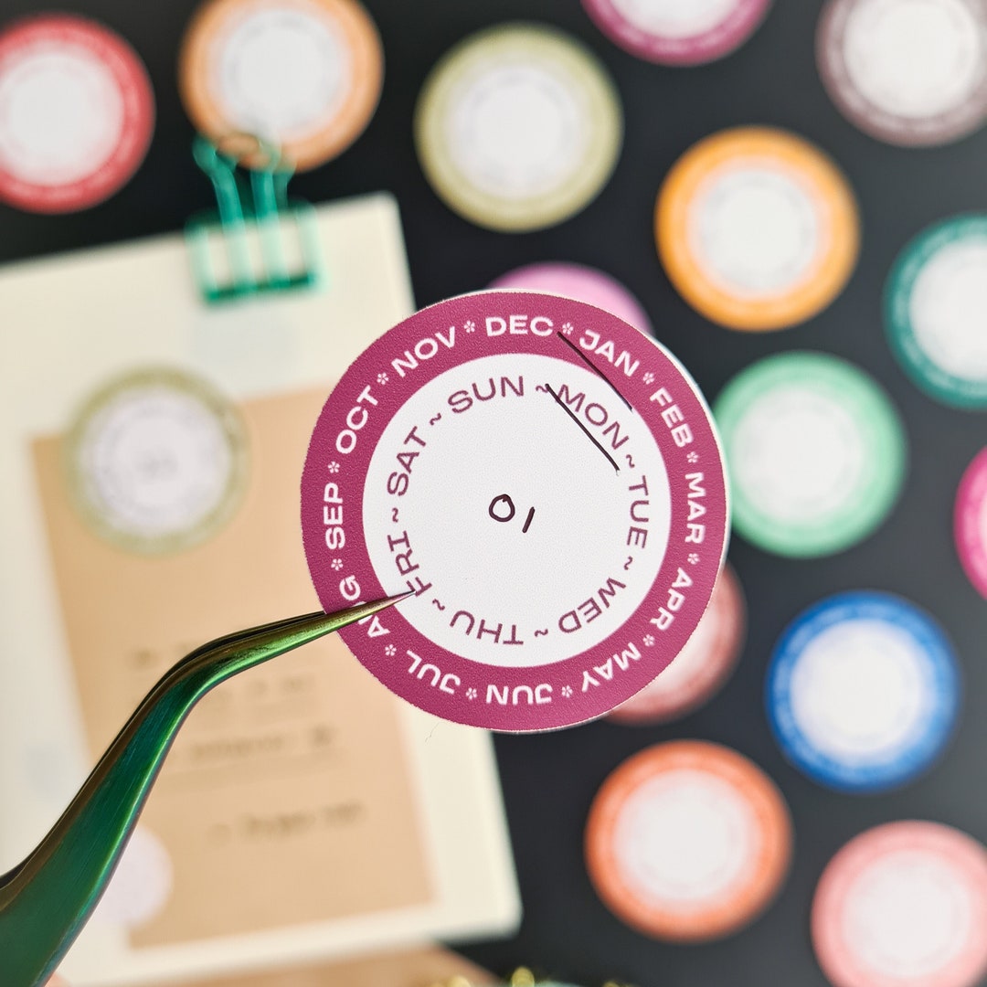 Colourful Blank Dates Sticker Pack | 14pc Sticker Pack | Journal ...