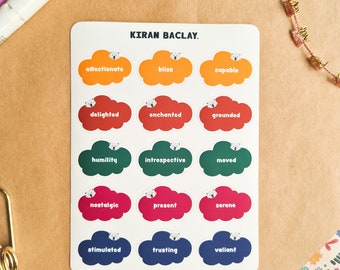 Mood Sticker Sheet Set | Cute Stickers | Emotive Stickers | Journal Prompt Stickers | Koala Stickers | Matte Stickers